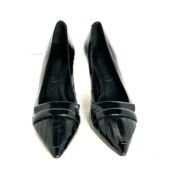 Anthropologie Vicenza Kilty Pointed-toe Patent Leather Heels Pumps Shoes Size 9 - Picture 2 of 12